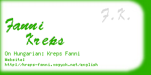 fanni kreps business card
